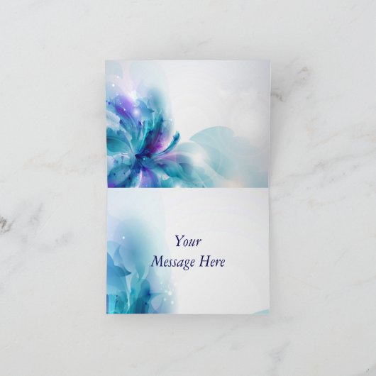 Het blauwe en Paarse BloemenOntwerp dankt u nota Bedankkaart (Binnen)