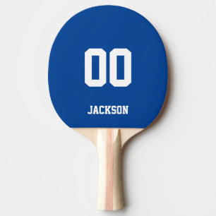Het blauwe Gepersonaliseerde Aantal van de Naam Tafeltennisbatje