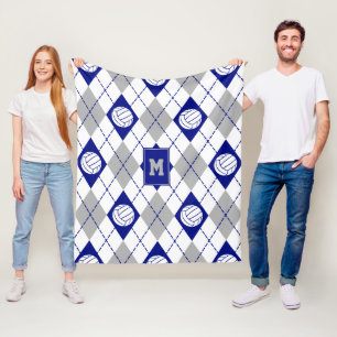 het blauwe grijze volleybalteam kleuren argyle fleece deken