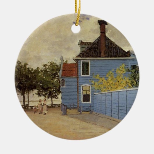Het Blauwe Huis in Zaandam door Claude Monet Keramisch Ornament (Voorkant)
