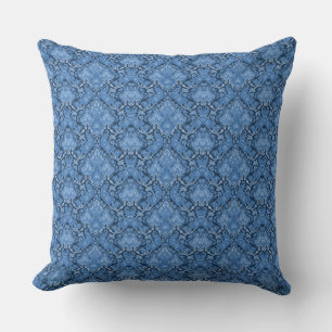 Het blauwe immanentiekussen: Eternal Damask-Style Kussen