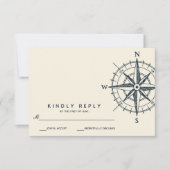 Het blauwe kompas | Bruiloft RSVP (Voorkant)