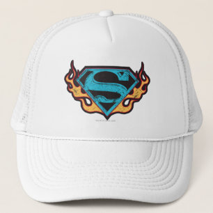 Het Blauwe Logo van Supergirl met Vlammen Trucker Pet