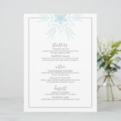 het blauwe moderne WONDERLAND trouwmenu WINTER WON Menu (Staand voorkant)