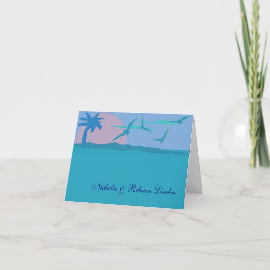 Het blauwe OceaanThema van het Paradijs dankt u Bedankkaart (Voorkant)