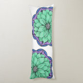 Het BLAUWE Ontwerp van POINSETTIA Lichaamskussen (Achterkant (Verticaal))