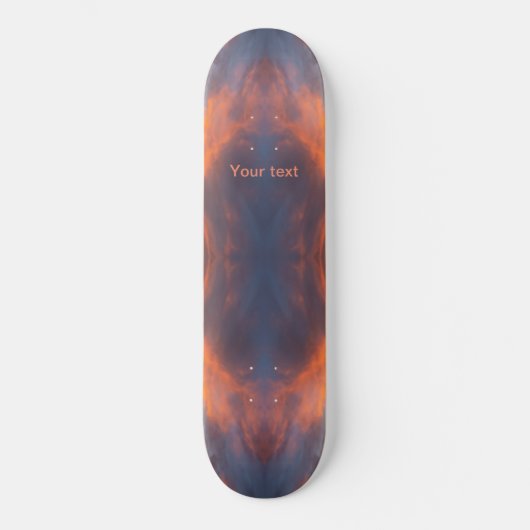 Het blauwe oranje ontwerp personaliseren skateboard (Voorkant)