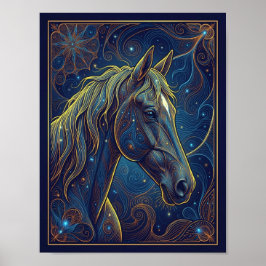 Het Blauwe Paard Droomt Poster
