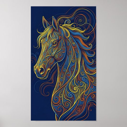 Het blauwe paard poster (Voorkant)