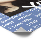 Het blauwe Poster van deze "Love You"-Couple (Hoek)