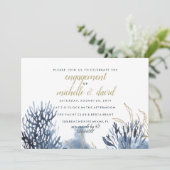 Het blauwe rif | Nautical Wedding VERLOVING Kaart (Staand voorkant)