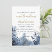 Het blauwe rif | Trouwen in maritieme stijl Kaart (Staand voorkant)