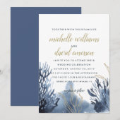 Het blauwe rif | Trouwen in maritieme stijl Kaart (Voorkant / Achterkant)