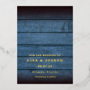 Het blauwe Rustige Manuscript van het Land van hou Folie Uitnodiging