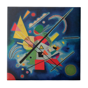 Het blauwe Schilderen door Wassily Kandinsky Tegeltje