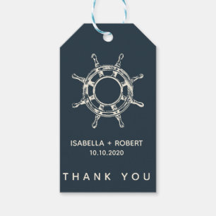 Het Blauwe Schip's Wiel Bruiloft Dank je WEL GUN Cadeaulabel