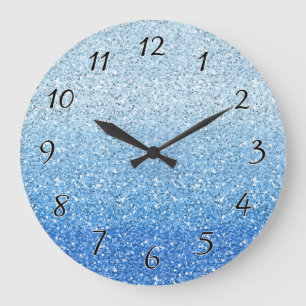Het Blauwe Spectrum Ombre van Glittery Grote Klok