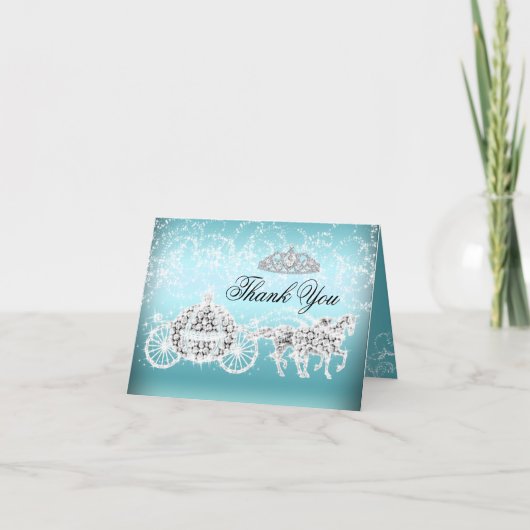 Het blauwe Thema van de Prinses van de Fonkeling Bedankkaart (Voorkant)