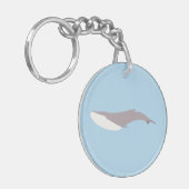 Het blauwe walvis kleurenblok sleutelhanger (Voorkant Links)