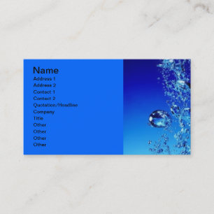 HET BLAUWE WATER BORRELT WATER VERSE DUIDELIJKE VISITEKAARTJE