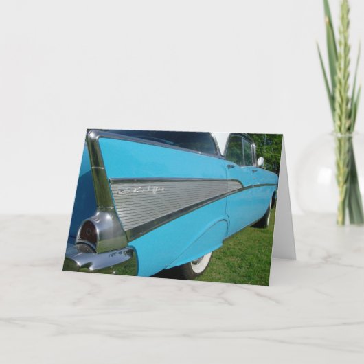 Het blauwe Wenskaart Chevy van 1957 Kaart (Voorkant)