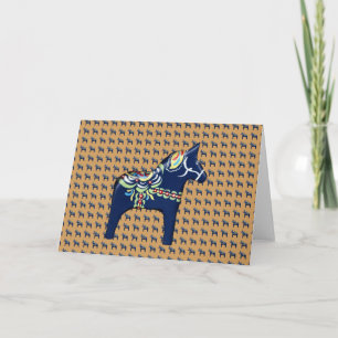 Het blauwe Wenskaart van het Paard Dala Kaart