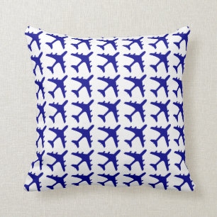 Het blauwe witte decoratieve hoofdkussen van het kussen