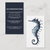 Het blauwe zeepaardje | Bruiloft hotelaccommodatie Informatiekaartje (Voorkant / Achterkant)