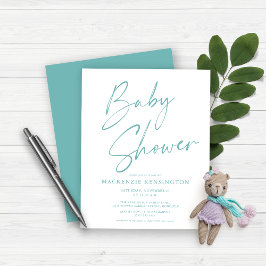 Het Blauwgroen Blauwe Baby shower van het Manuscri