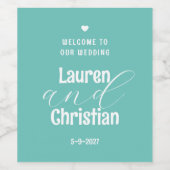 Het Blauwgroen Etiket van de Wijn van de Wijn van  (Enkel label)