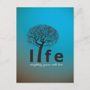 Het blauwgroen Inspirerend Citaat van de Boom van Briefkaart
