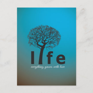 Het blauwgroen Inspirerend Citaat van de Boom van Briefkaart