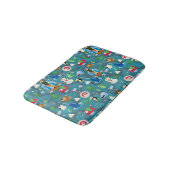 Het Blauwgroen Patroon van Elf en van Karakters be Badmat (Gekanteld)