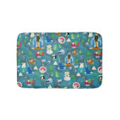 Het Blauwgroen Patroon van Elf en van Karakters be Badmat (Voorkant)