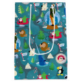 Het Blauwgroen Patroon van Elf en van Karakters be Medium Cadeauzakje (Achterkant)