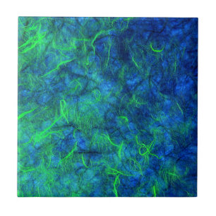Het blauwgroene psychedelische Japanse rijstpapier Tegeltje