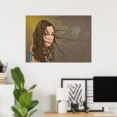 Het blazen in het Poster van de Wind (Thuiskantoor)