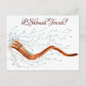 Het blazen van de Shofar visueel Briefkaart (Voorkant)