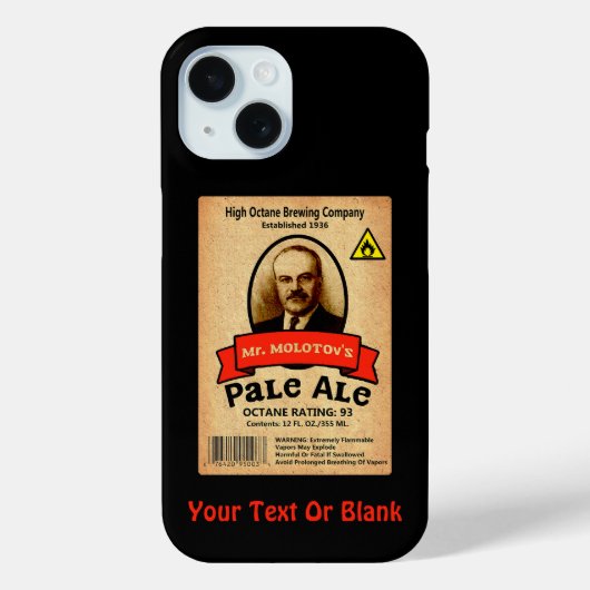 Het Bleke etiket van de heer Molotov Case-Mate iPhone Case (Achterkant)