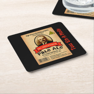 Het Bleke etiket van de heer Molotov Vierkante Kartonnen Onderzetter