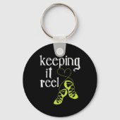 Het blijft de Ierse danser Ceili Reel Dance Feis Sleutelhanger (Voorkant)