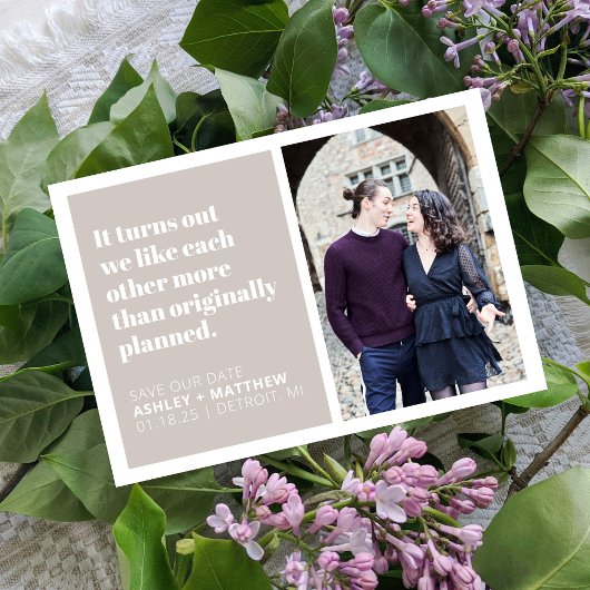 Het blijkt Grappig Quote Bruiloft Save the Date Kaart