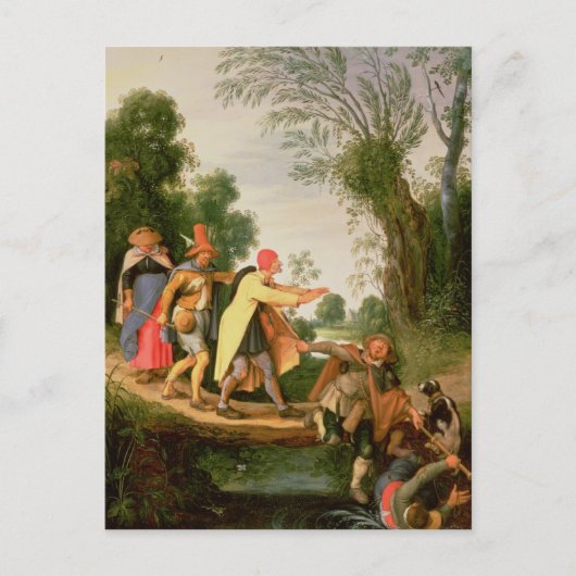 Het blinde leiden het Blinden Briefkaart (Voorkant)