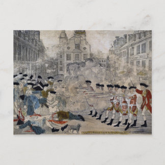 Het bloedbad in Boston door Paul Revere 1770 Briefkaart