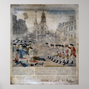 Het bloedbad in Boston door Paul Revere 1770 Poster