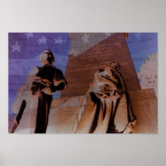 Het bloedbad van 20 april 1914 met de historische  poster (Voorkant)