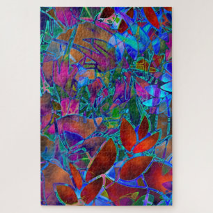 Het Bloemen Abstracte Glas in lood van het raadsel Legpuzzel