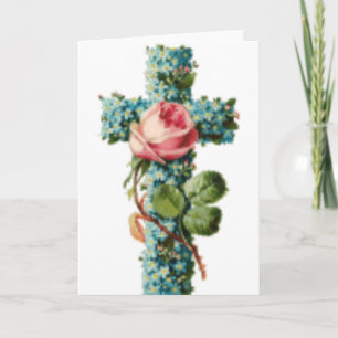 Het bloemen Kruis van Pasen Feestdagen Kaart