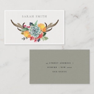 HET BLOEMEN SUCCULENTE ADRES VAN DE FASCINATIE VAN VISITEKAARTJE