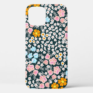 Het bloemen van tuin met rozen en bloemen. Vintag iPhone 12 Hoesje